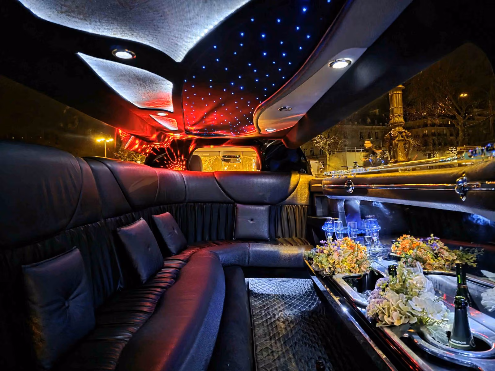 Décoration intérieure limousine de mariage